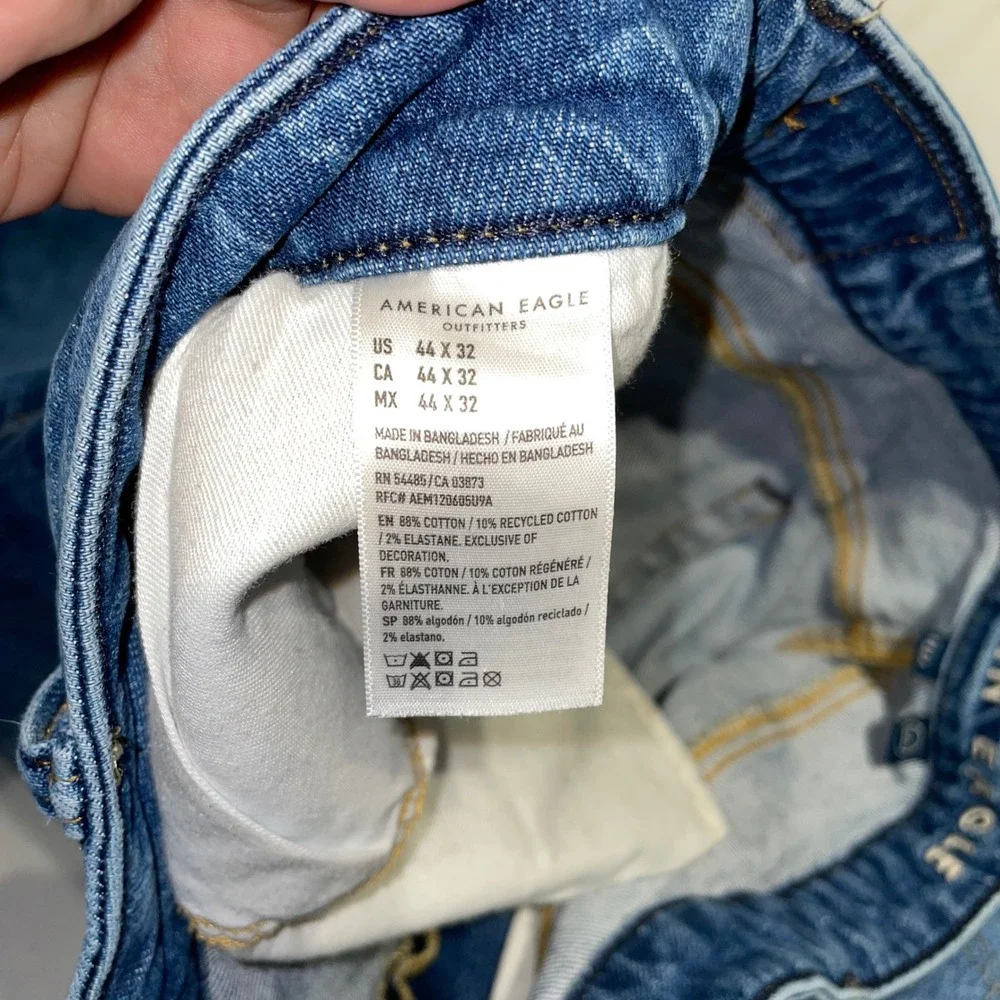 American Eagle Athletic Fit Flex Jeans Mens 44x32 Blue Medium Wash Denim
